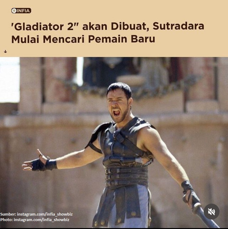 Naskah Gladiator 2 telah rampung